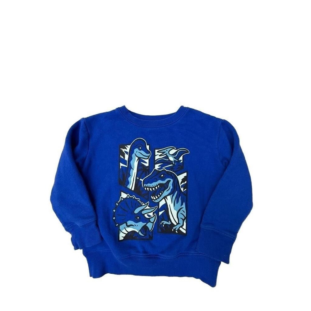 Jumping Beans Softest Fleece Dinosaur Graphic Crewneck Sweatshirt Blue